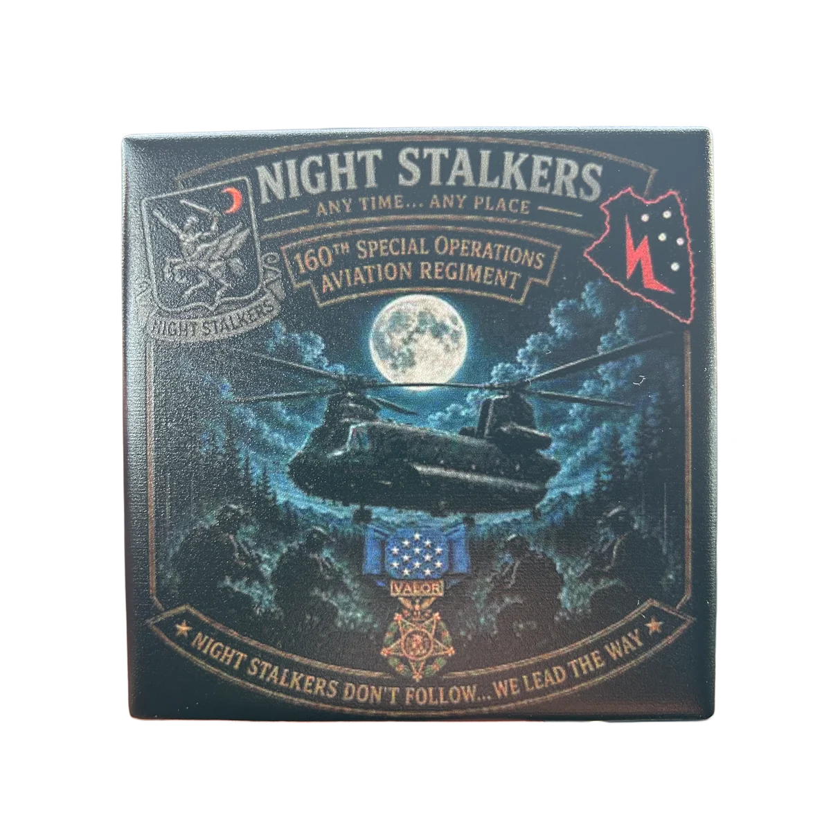 Custom UV Printed Ceramic Coaster — Military Tribute